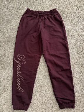 Gymshark Women’s All Seasons Graphic Joggers Cherry Purple Size Small Oversized